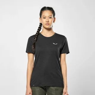SALEWA - Eagle Minilogo Merino T-Shirt Damen - Schwarz (Gr.40)