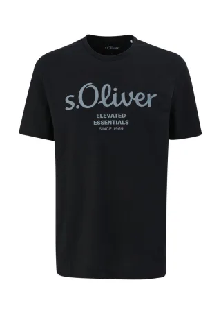 s.Oliver Red Label - T-Shirt mit Label-Print schwarz - Gr. - 3XL