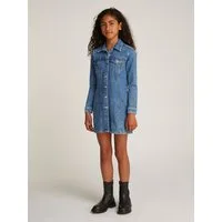 Tommy Hilfiger Jeanskleid DENIM DRESS LS mit Brusttaschen, in blauer Waschung