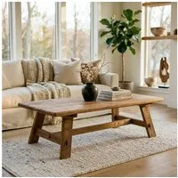 IDIMEX Couchtisch YOSU, Beistelltisch 140x70cm aus recyceltem Massivholz im Vintage Look Natur