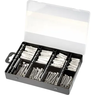 Bosch Befestigungs-Set 173-teilig, Bohrer, Dübel, Schrauben, Bits in Sortierbox - 2607019511