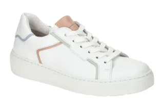 Gabor 63.210.20 Damen Sportliche Halbschuhe in Wei? mit Pastell-Streifen