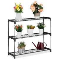 relaxdays Blumenständer Pflanzenregal mit 3 Ablagen