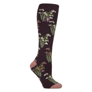 Lange Gummistiefel-Socken für Frauen | Blumige Gummistiefel-Socken