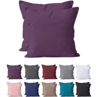 Kissenbezug 2-er Set Kissenbezug Mikrofaser, Doppelpack Kissenhüllen ca. 95 g/m², Dekorative Dekokissen Sofakissen Lendenkissen Wurfkissenbezug mit Reißverschluss