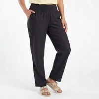 OriginalYou Leinenhose Sommerhose Damen Leinen Schlupfhose mit Elastikbund Straight Leg Stil Erhältlich von 36 bis 44, 100% Leinen, weicher Komfortbund