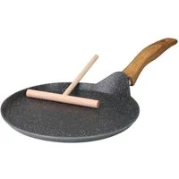 STONELINE Crêpepfanne Back to Nature, Aluminiumguss, Ø 25 cm, mit Teigverteiler, Induktion