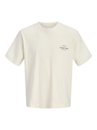 JACK&JONES - JORNORREBRO TYPO TEE SS CREW NECK SN JNR Antique White - Gr. - 176