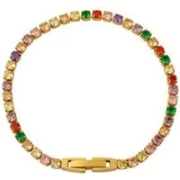 Karisma Schmuck Tennisarmband Damen Armreif Hip Hop/Iced out Zirkonia 3mm Multifarbig, Frauenschmuck