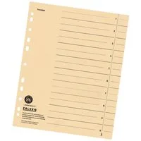 Falken Aktenordner, Trennblätter Register DIN A4 Karton liniert 24 x 29,7 230g/m² Chamois