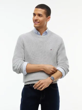 RWB RIB CREW NECK Light Grey Heather - Gr. - S