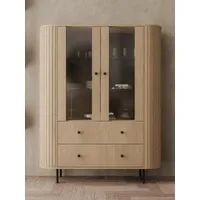 Compleo Standvitrine mit 2 Schubladen, Stauraumvitrine mit 2 Türen, Breite: 123 cm OVI, viel Stauraum, Höhe 155 cm
