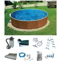 my POOL BWT Rundpool MAONI 4 (Komplett-Set, 9-tlg), Aufstellpool in Holzoptik in verschiedenen Größen