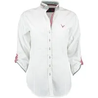Moschen-Bayern Trachtenbluse Trachtenbluse Damen Bluse Damenbluse 3/4 Arm Hirsch Weiß-Grün Klassische Bluse, Damenbluse, Trachtenbluse, Stickerei, Bluse, Jeansbluse