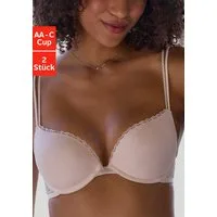 petite fleur by Lascana Push-up-BH (Packung, 2 Stück) aus süßem Herzchen-Mesh mit edlen Spaghettiträgern, sexy Dessous