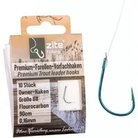 Zite Forellenhaken Premium-Vorfachhaken Owner-Haken Blau mit 90cm 0,16mm Vorfachschnur