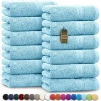 NatureMark Gästehandtuch Gästetuch 500gsm, 100% Baumwolle (12-St), Gästehandtuch Premium Qualität, 30x50cm, Hell blau