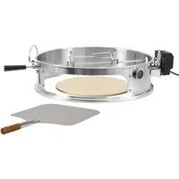 BBQ-Toro Grillerweiterung Edelstahl Pizzaring Set mit Grillspieß für Ø 57 cm Kugelgrill