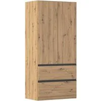 rauch Drehtürenschrank Kleiderschrank Schrank Garderobe COSTA in den Breiten 91/136/181 cm (in 3 Ausstattungen BASIC/CLASSIC/PREMIUM) viel Platz, grifflose Front und Push-to-Open Funktion MADE IN GERMANY
