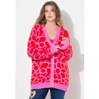 MIAMODA Strickjacke Strickjacke Regular Fit farbiges Leomuster