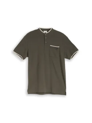 Tom Tailor - Poloshirt mit Brusttasche leaf green ottoman - Gr. - XL