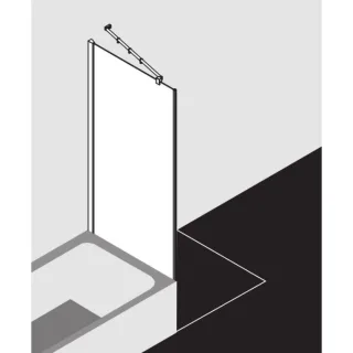 Kermi Filia XP Seitenwand FXTVD08017VAK 80x175cm, silber hochglanz, ESG klar, verkürzt neben Badewanne