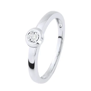 Diamant Solitär Ring 0,010 0,50 Karat Karat Illusion Weißgold