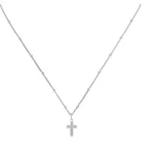 Firetti Kette mit Anhänger Schmuck Geschenk Silber 925 Halsschmuck Panzerkette Kreuz-Anhänger, mit Zirkonia (synth)