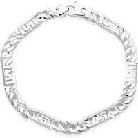 Tony Fein Silberarmband Griechisches Panzerarmband 6 mm 925er Sterling Silber Massiv, Made in Italy
