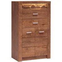 Lomadox Kommode INGENIO-161, Hochkommode Sideboard Highboard Wohnzimmerschrank modern in braun