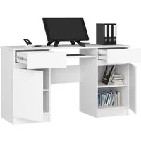 Raumhirsch Furniture Schreibtisch moderner Bürotisch 135 cm mit Tastaturauszug, viel Stauraum, Hochwertiger Schreibtisch mit Stauraum - 135 cm
