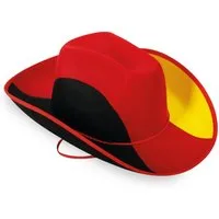 Fries Cowboyhut Cowboyhut Deutschland Schwarz Rot Gold Hut Fan Kostüm Karneval WM EM