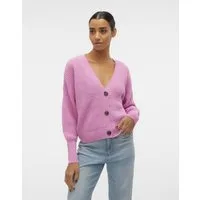Vero Moda Strickjacke VMLEA LS V-NECK CUFF CARDIGAN NOOS Kunstfaser, regular fit