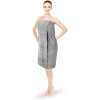 Bestlivings Saunatuch Damen 80x145cm, (1-St), Sauna Kilt "Flauschig" Saunahandtuch mit Gummizug und Knopfverschluss