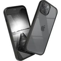 EAZY CASE Handyhülle Bumper Case für Apple iPhone 15 6,1 Zoll, Hülle Durchsichtig kratzfest Back Cover mit Displayschutz Schwarz
