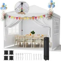 TLGREEN Faltpavillon, Pop up Pavillon 3x3M Wasserdicht Stabil, mit 4 Seitenteilen, (One Push Faltpavillon Wasserdicht Stabil), 420D Oxford Gartenzelt mit 4 Seitenteilen,Gartenpavillon