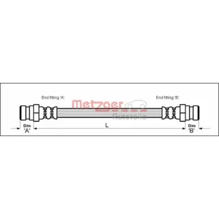 Metzger Bremsschlauch hinten Seat Cordoba Ibiza VW Golf III IV Vento
