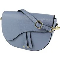 Toscanto Schultertasche Toscanto Tasche hellblau Schultertasche, (Schultertasche), Damen Leder Schultertasche, Umhängetasche, hellblau ca. 22cm