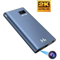 SpionProfi Überwachungskamera 128GB 2k Powerbank Mini Kamera Video Ton Aufnahme Überwachungskamera (Innenbereich, Außenbereich, 1-tlg., Versteckte Kamera Powerbank Spycam Spion Mini Cam mit Nachtsicht)