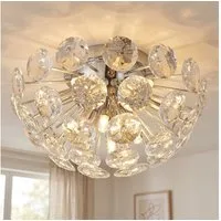GLOBO LIGHTING Deckenleuchte, Leuchtmittel nicht inklusive, Deckenlampe Deckenleuchte Kristall Wohnzimmerlampe 10-flammig D 39 cm