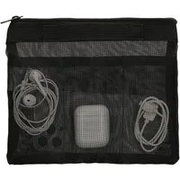 kwmobile Kopfhörer-Schutzhülle Reise Organizer aus Mesh Zubehör Organizer Meshtasche, Handy Kabel Power Bank Festplatten Ladegerät Reißverschlusstasche