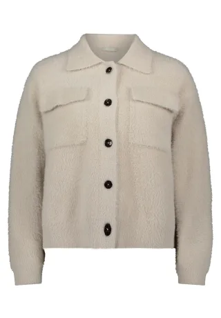 AMBER & JUNE - Winter-Strickjacke Grau - Gr. - 34
