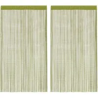 vidaXL Vorhang Fadenvorhänge 2 Stk. 140 x 250 cm Grün (2 St)