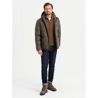 OMBRE Winterjacke Herren-Freizeit-Pufferjacke mit Wolle