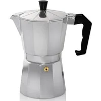 Krüger Espressokocher, 0,2l Kaffeekanne, traditionell italienisch, aus Aluminium, mit Silikon-Dichtungsring