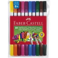 Faber-Castell Buntstift Faber-Castell 151110 Doppelfasermaler farbig sortiert im Etui
