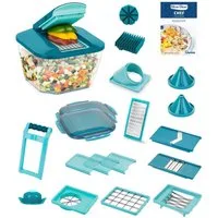 Genius Gemüseschneider Nicer Dicer Chef Professional, Set 23-tlg. - Gemüseschneider, 5.2L Behälter Deckel Gemüsehobel Zerkleiner