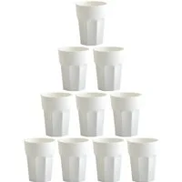 Engelland Becher Kunststoffbecher in modernen Pastellfarben, Mehrweg, 10-tlg., Kunststoff, spülmaschinengeeignet, bruchfest, wiederverwendbar, 400 ml, 0,4 Liter