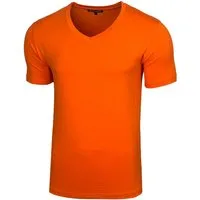 Baxboy T-Shirt Baxboy tiefer V-Ausschnitt Uni Basic Herren Kurzarm T-Shirt V-66