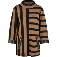 Doris Streich Strickpullover mit Patch aus Lederimitat